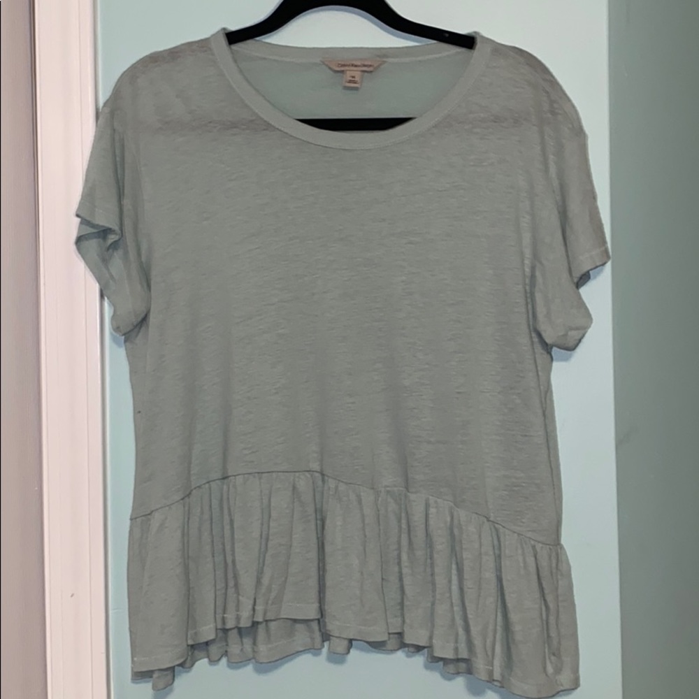 Sage green peplum top